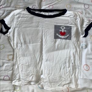 White sailor boyfriend shirt